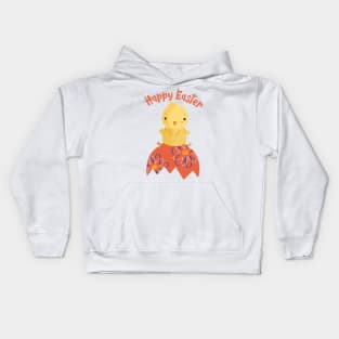 Cute Happy Easter Chick and Cracked Egg Kids Hoodie